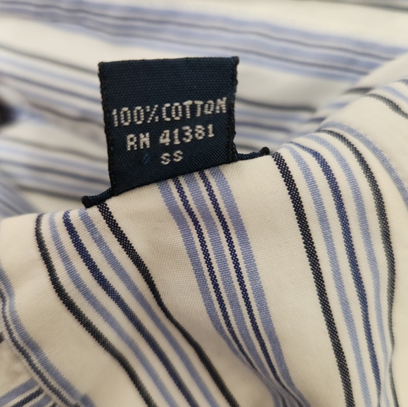 Men's Blue and White Striped Shirt #G12 - Picture 14 of 15